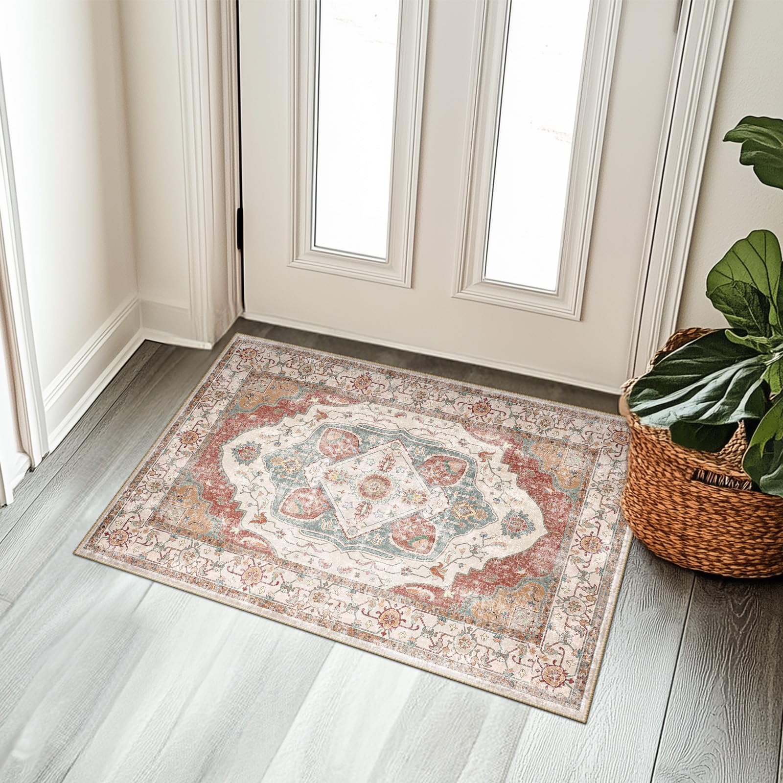 Amazon.com: RELEANY 2x3 Area Rug Vintage Machine Washable